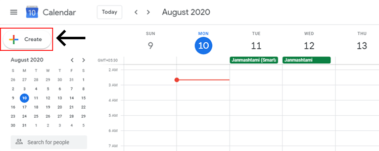 Schedule in Google calendar