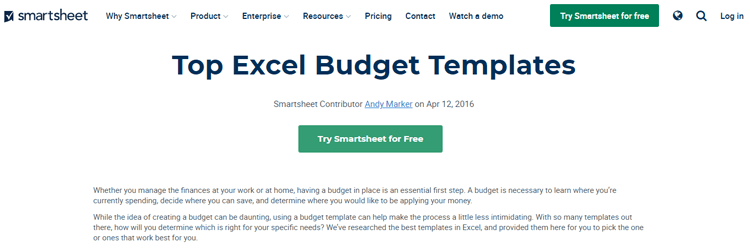 Smartsheet Free Google Sheets Budget Template
